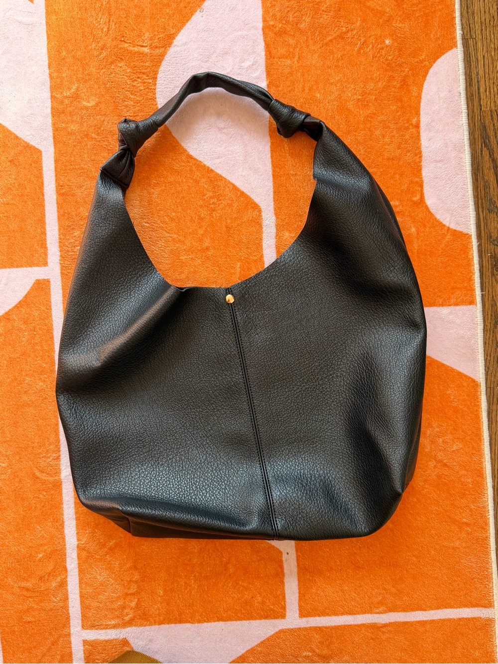 Anthropologie Black Knotted-Handle Hobo Shoulder Bag
